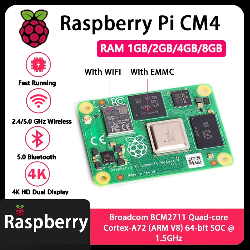 Raspberry Pi CM4 1GB/2GB/4GB/8 - Compute Module 4 32Gb Wifi 评论和价格